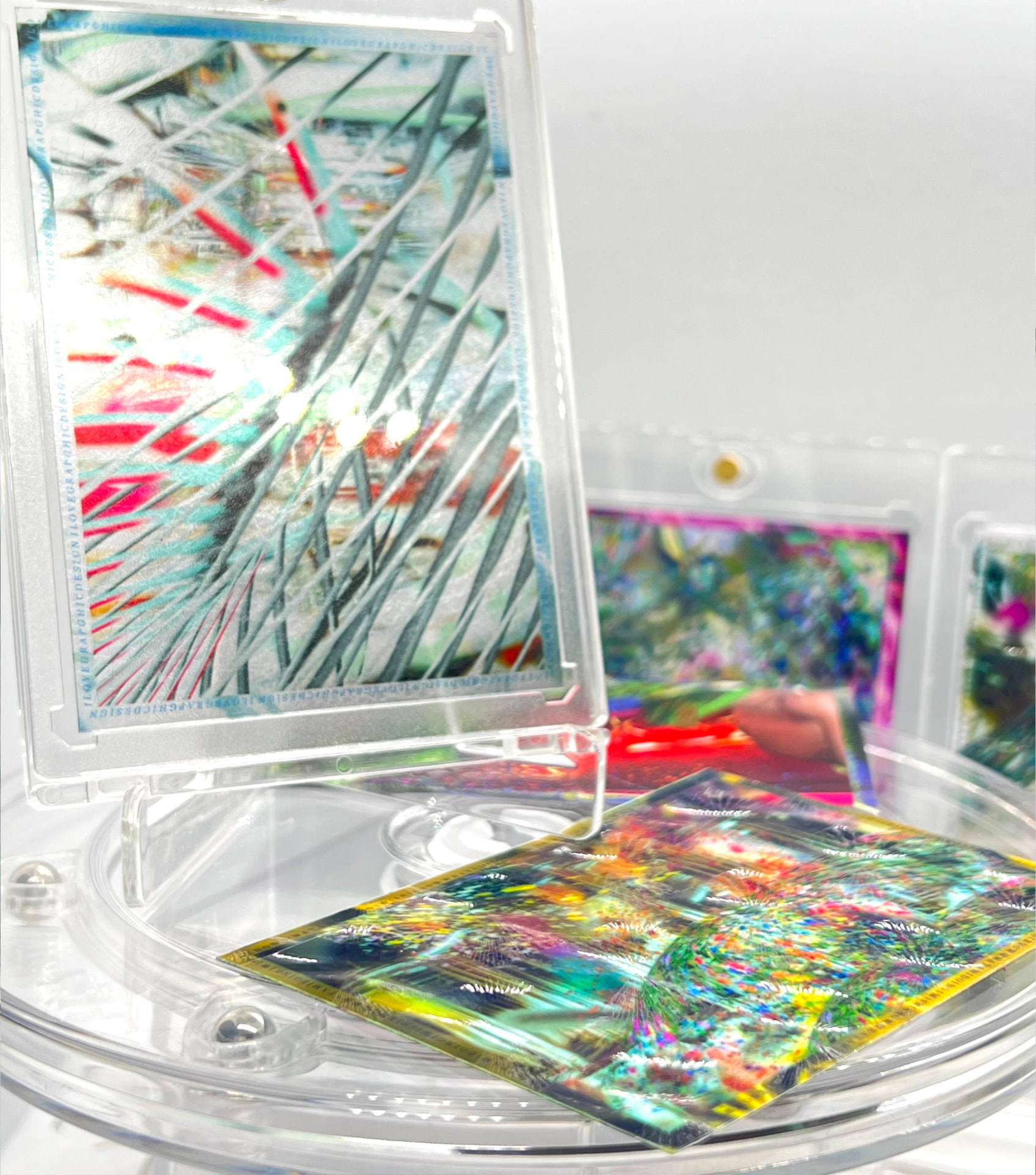 Yifei Gao holo card in a display case